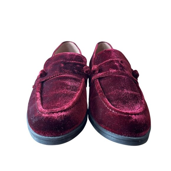 Cole Haan Cordovan Velvet Stassi Loafers Bordeaux Women's Size 8 *No Chain - Picture 2 of 11